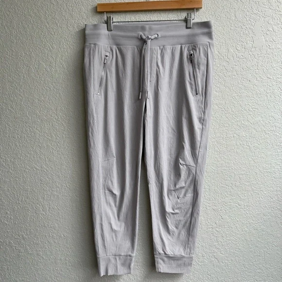 Athleta Joggers Gray Pull-on Pants Drawstring Women’s Size 12P - Picture 1 of 15
